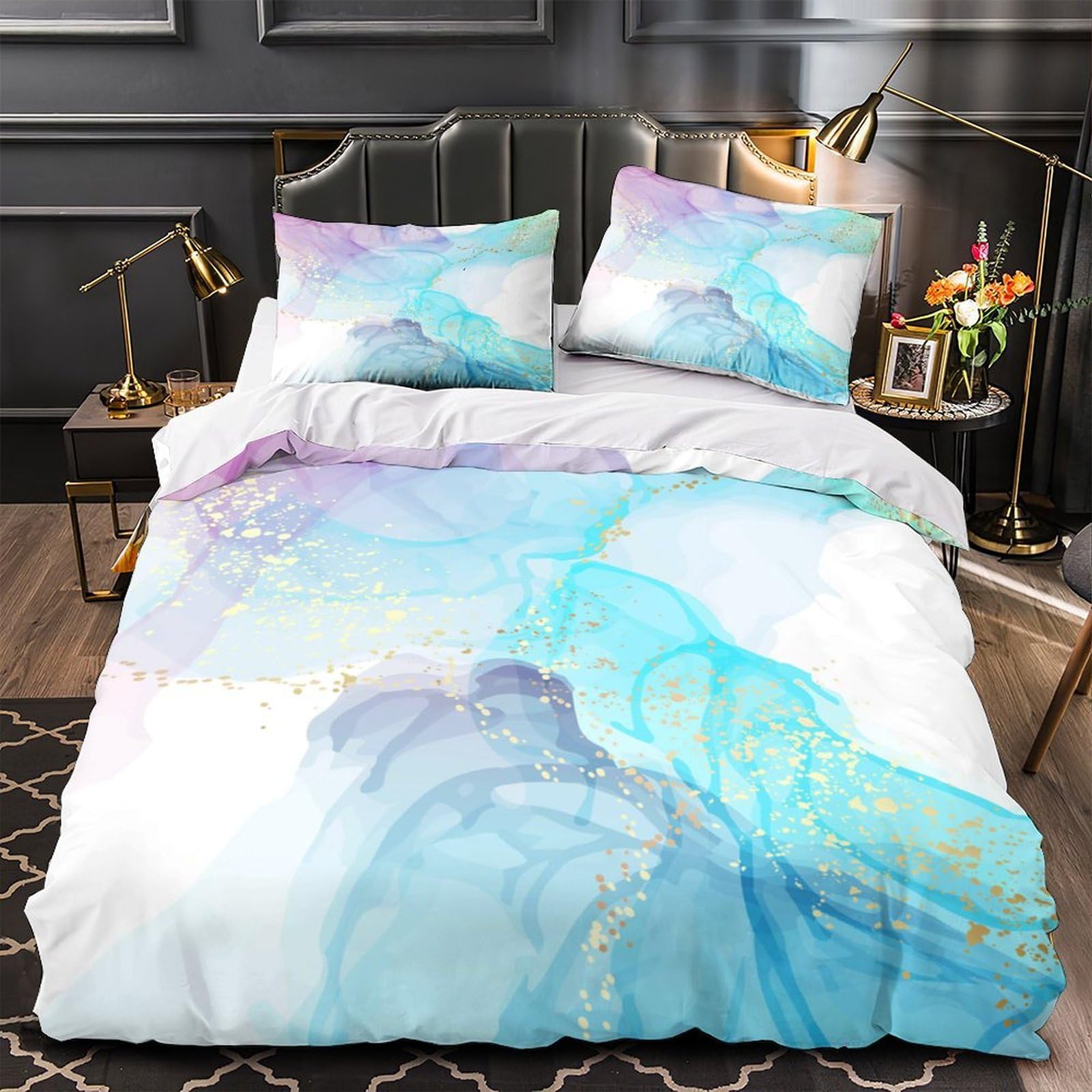 Parure de lit art abstrait fluide pour chambre moderne