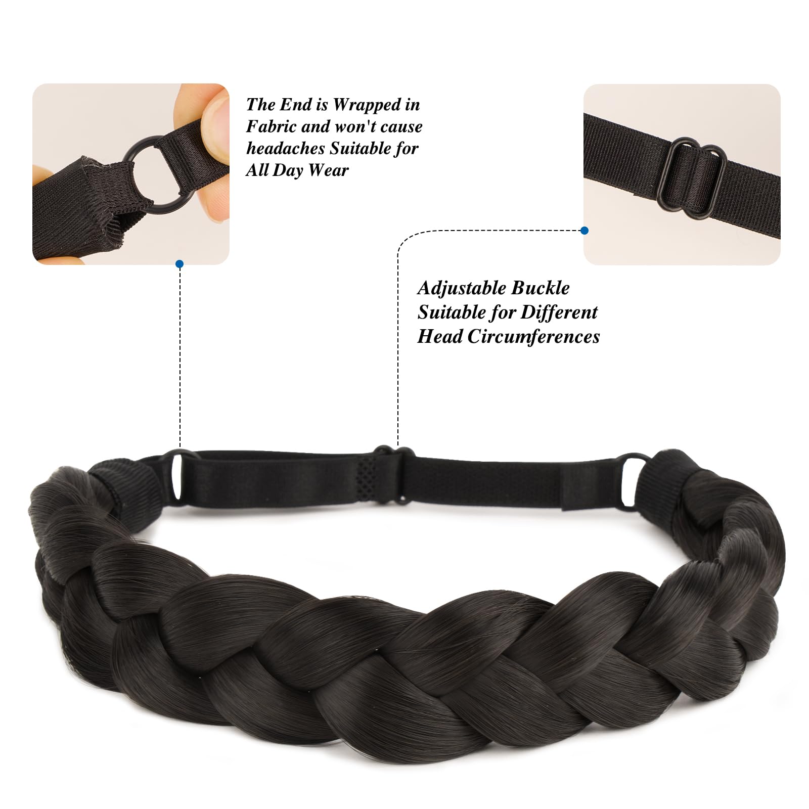 Fascia Intrecciata per Capelli Donna, 3pcs Cerchietto Moda