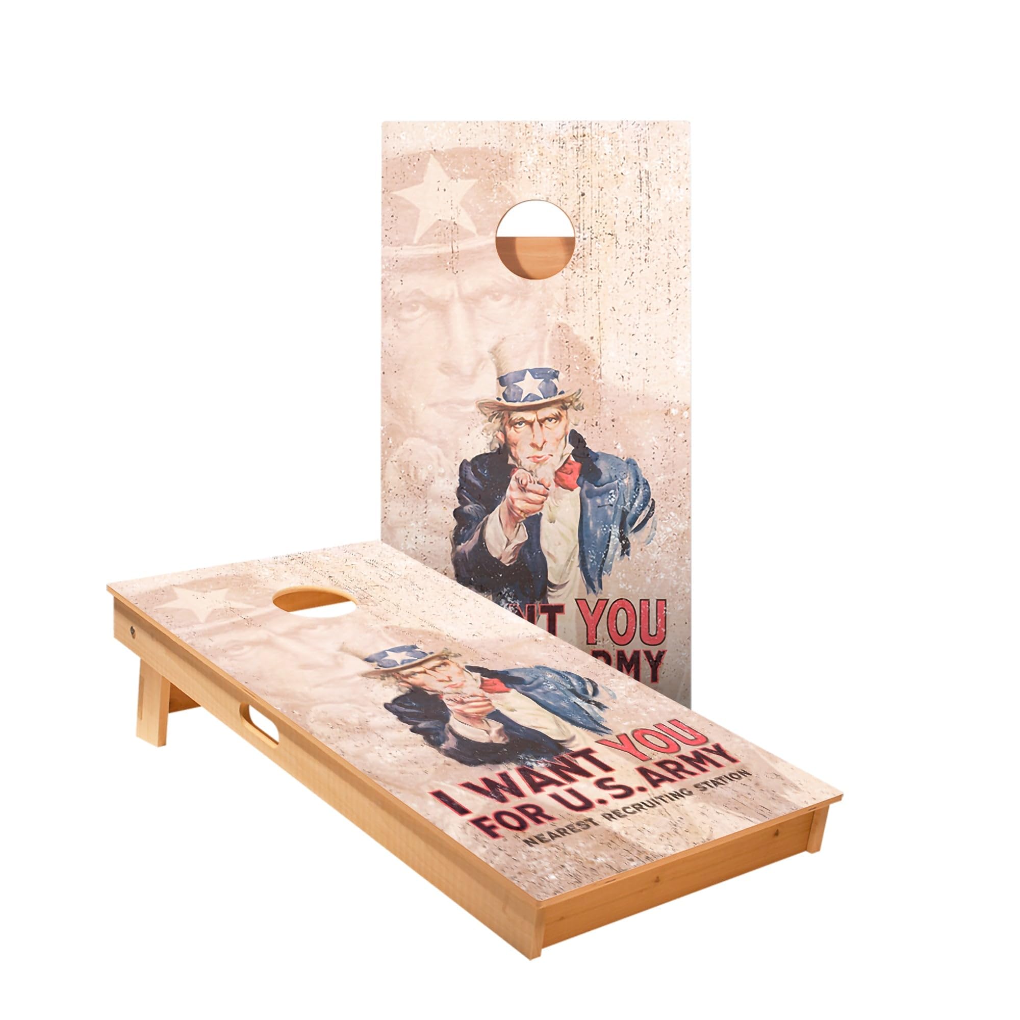Skip's Garage Uncle Sam Cornhole Boards - Includes (2) Boards (Resin Bags) + NO Additional Accessories