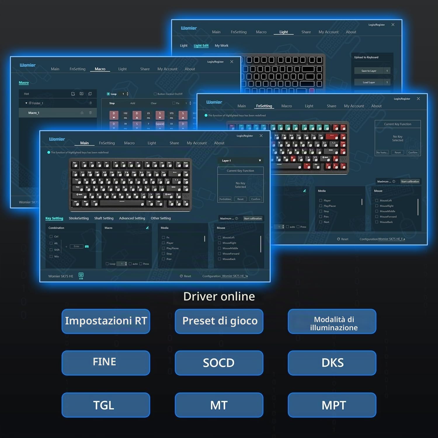 SK75 TMR - Tastiera meccanica senza fili in alluminio, 75% alluminio, ANSI US, pre-lubed POM Switches RGB Creamy Gaming Keyboard, 3 modalità BT5.0/2.4G/USB-C, Hot Swappable Keyboard con