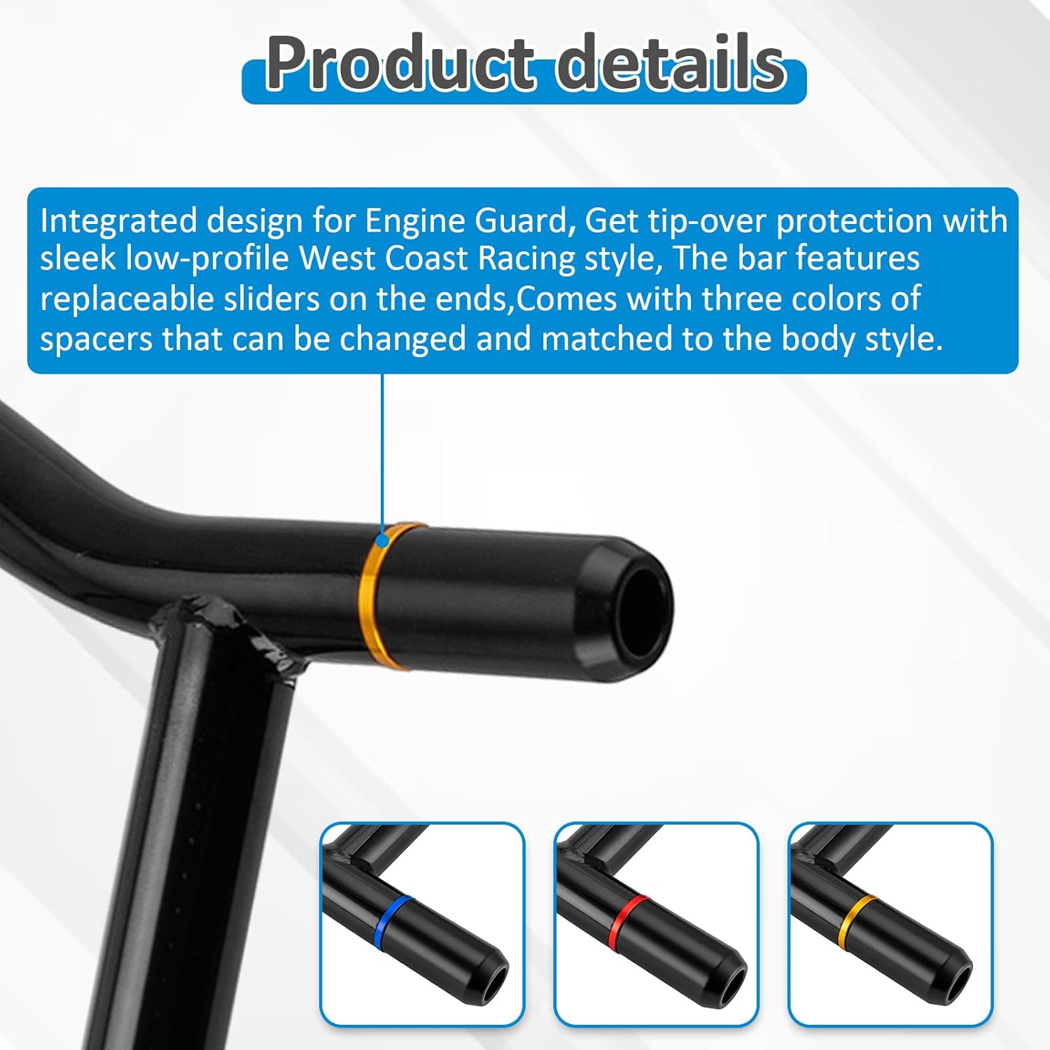 Wsays Crash Bars SaddleBag Guards Compatible with Harley Touring Street Glide Road Glide Road King Electra/Ultra Limited 2009-2025 Rear Bracket Gloss Black