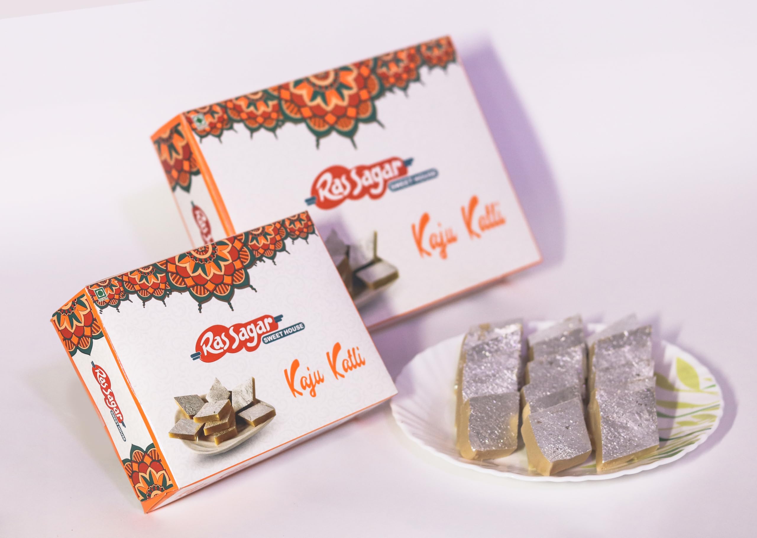 Ras Sagar Sweet House Sweets Kaju Katli (Kaju Burfi) - Premium Cashew Fudge Made with Plenty of Cashews Box (1KG) 1