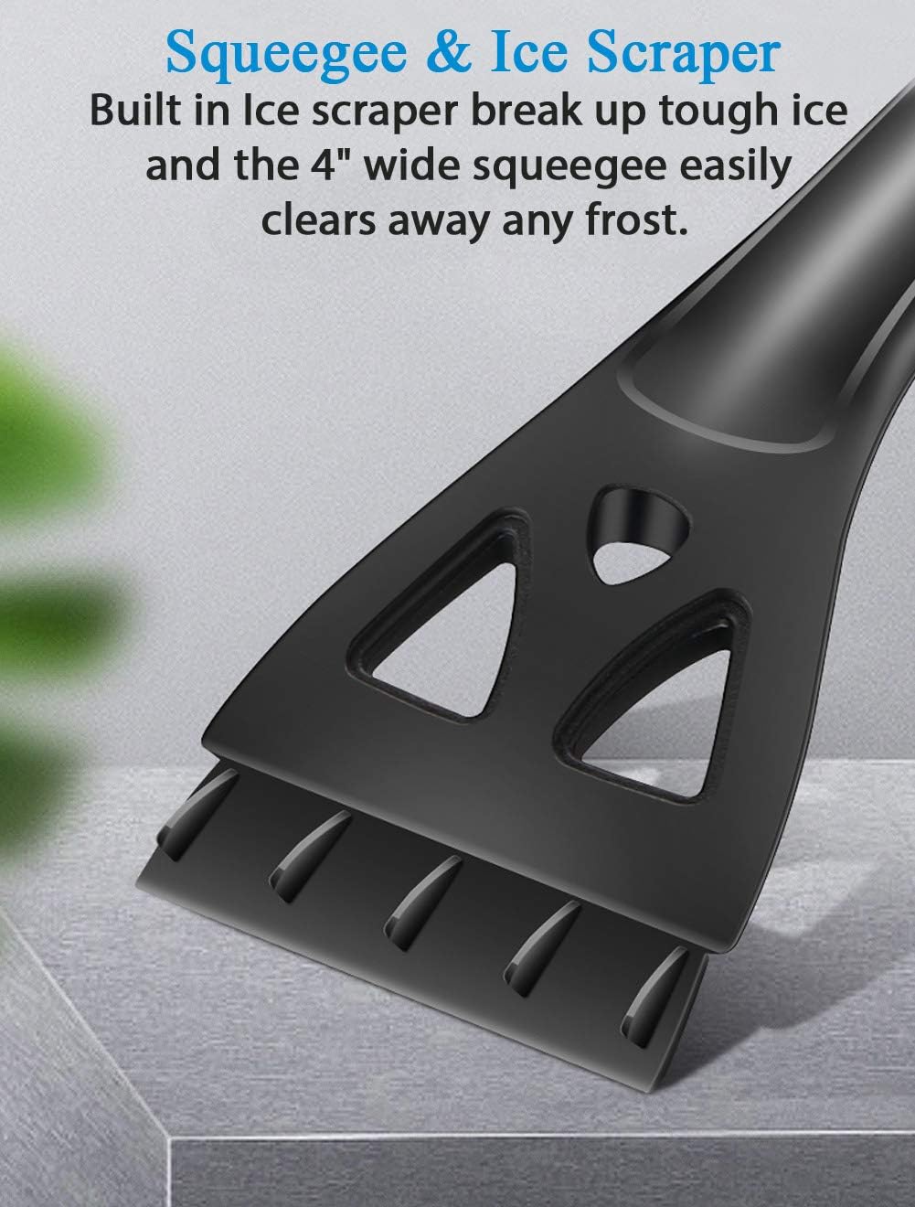 GreatCool 35" Extendable Car Snow Brush with Squeegee and Ice Scraper, Brush Supports 360 Degree Rotation, Scratch-Free Snow Removal Broom Tool Shovel Mover Foam Grip for Auto SUV Truck Windshield