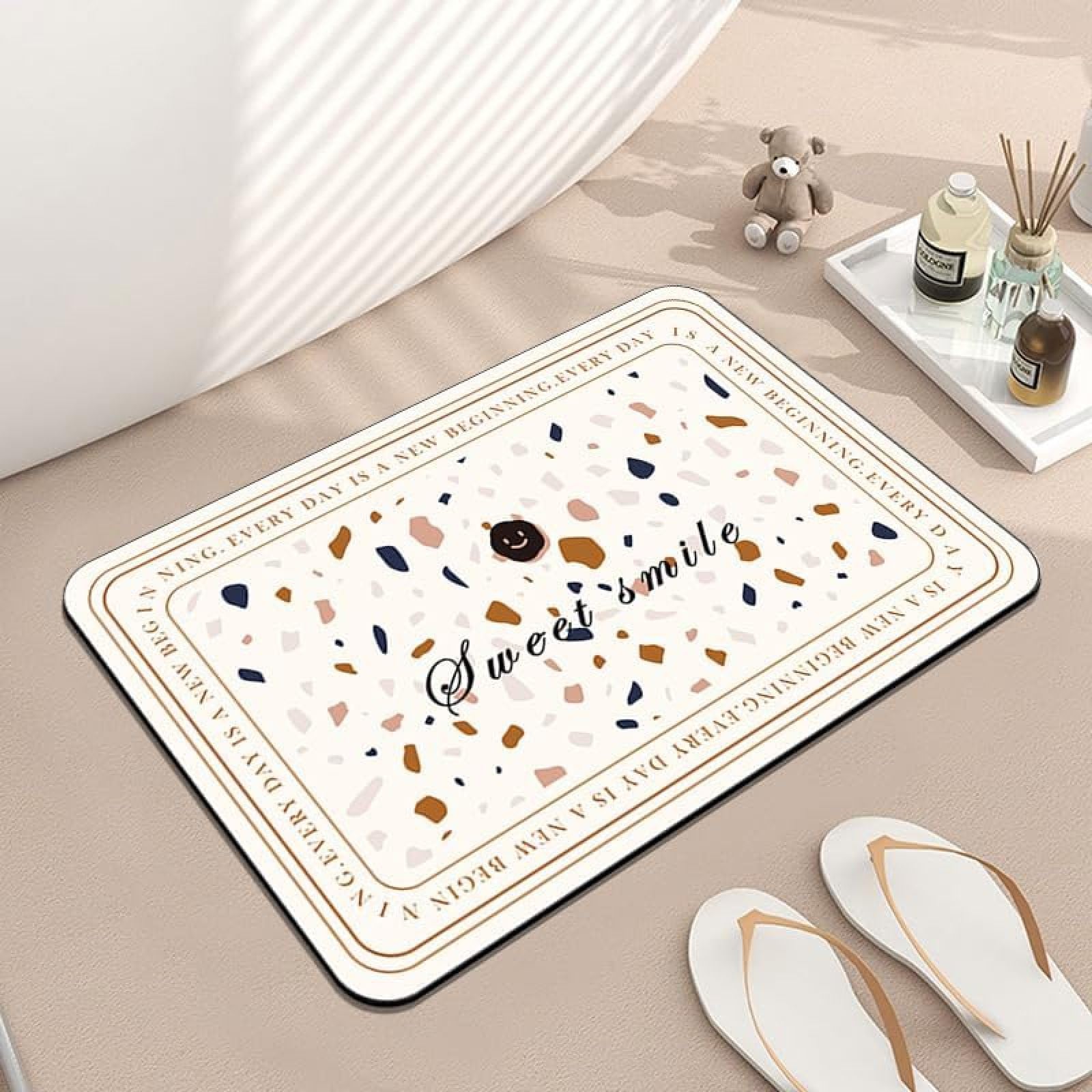 Tapis de douche anti-moule en diatomite pour éviter les sols glissants