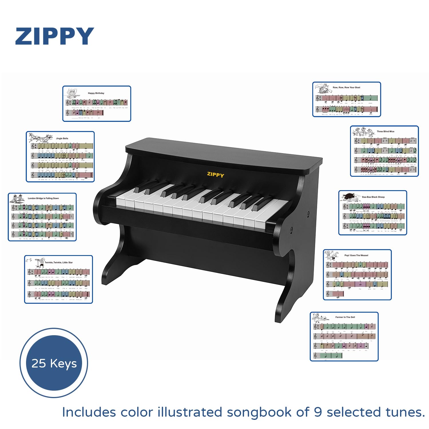 Amazon.com: ZIPPY Kids Piano Keyboard, 25 Keys Digital Piano for