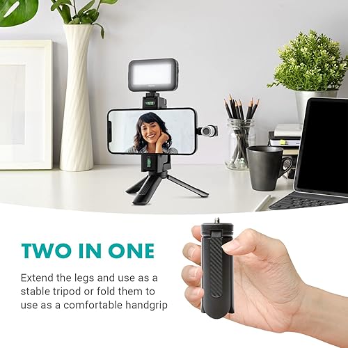 Miniatura 5 de Movo iVlogSK - Kit de inicio para creadores de contenido, kit de videoblogs para teléfono inteligente para iPhone, incluye micrófono Lightning, luz