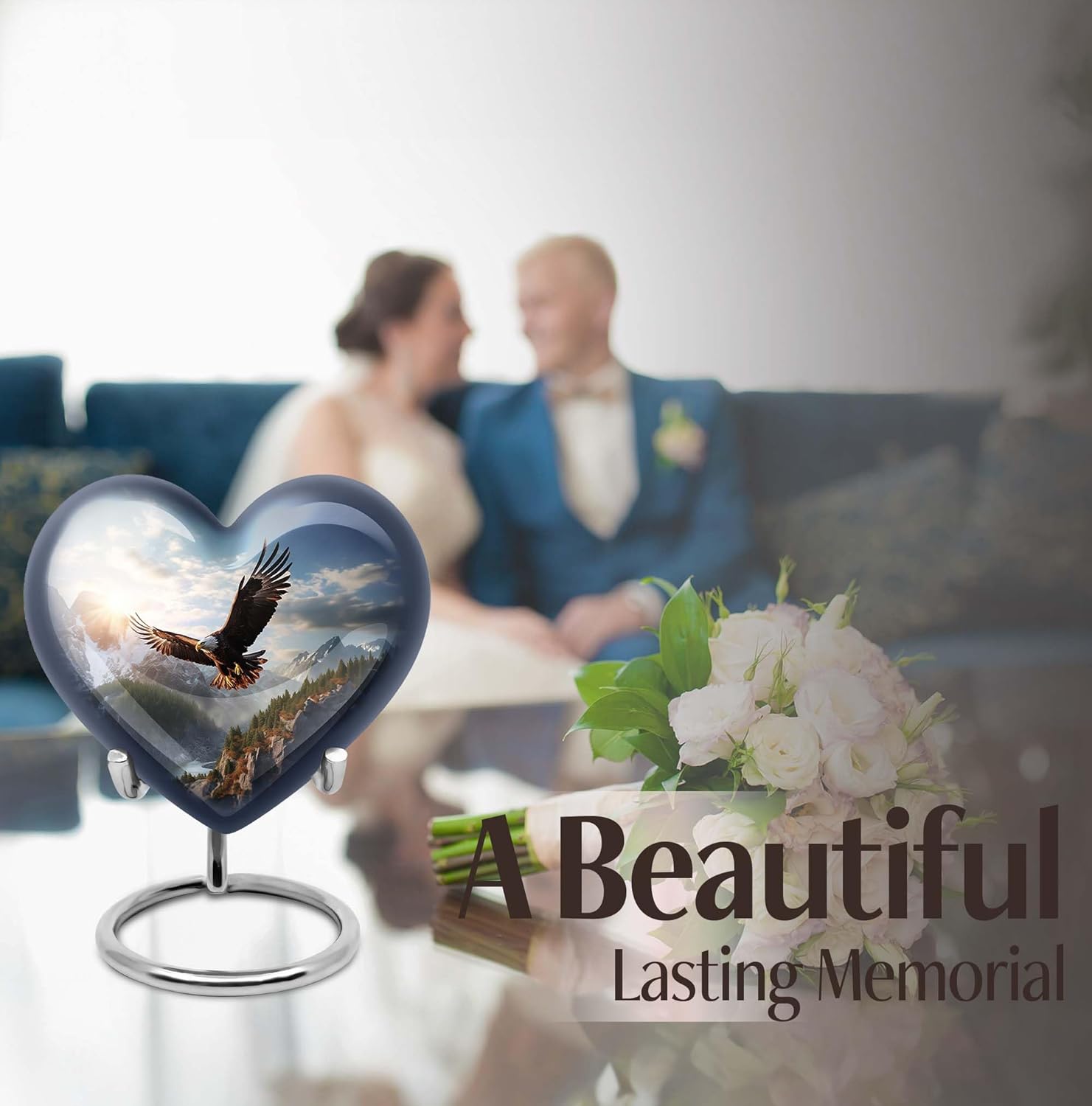 Eagle Flying in Valey Small Keepsake Urns for Human Ashes - Little Keepsake Urns for Adult Ashes Women & Men - Mini Cremation Urns for Ashes - Memorial Small Ashes Urn (Size- 3Inch)