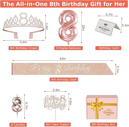 Miniatura 404 de Decoraciones de cumpleaños número 17 para niña, incluyendo tiara y banda de cumpleaños de 17, decoración para pastel y velas, globos de números