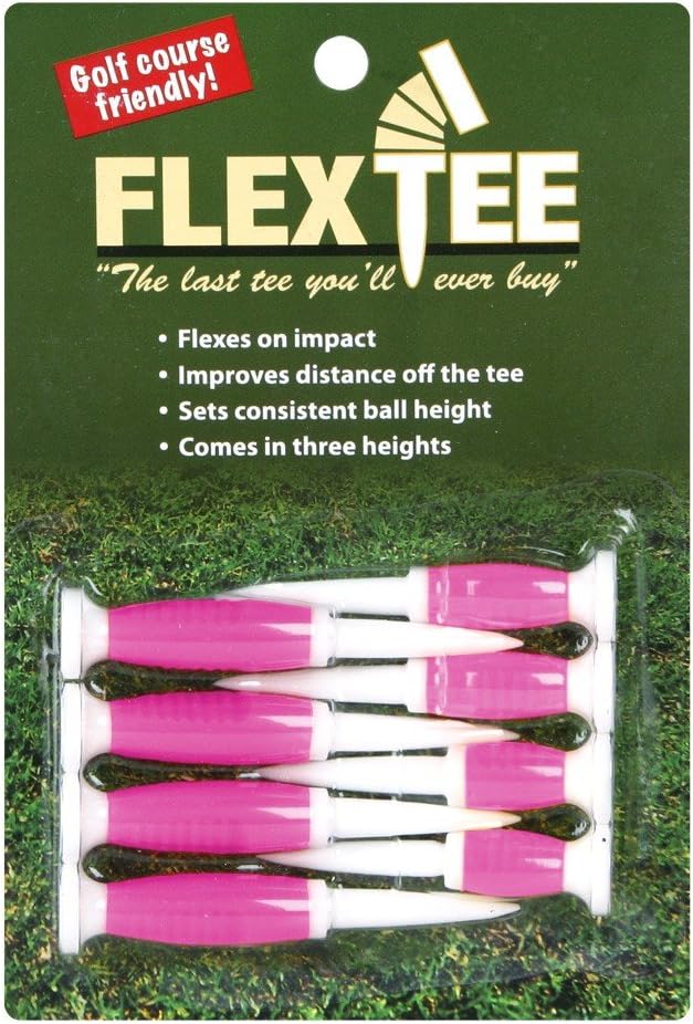 Flex TeeFlexTee Flexible Golf Tees (8 Pack), Virtually Unbreakable, Greater Distance, Accuracy, Less Resistance (Assorted Colors)