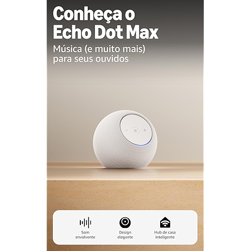 Apresentamos o Amazon Echo Dot Max (Geração mais recente), smart speaker com Alexa, som en...