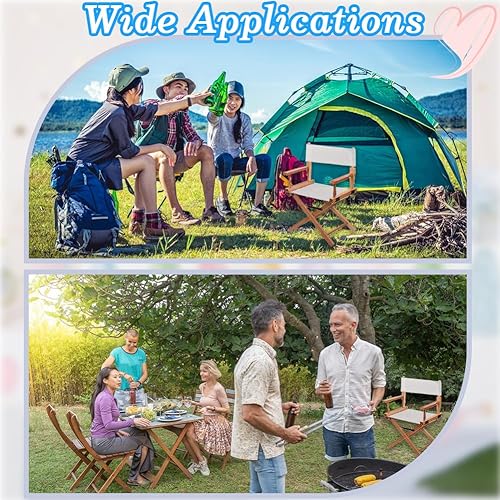 Miniatura 5 de GORGECRAFT 1 juego de funda de lona de repuesto para silla, color blanco, casual, para directores, asiento y respaldo de lona de repuesto con 2