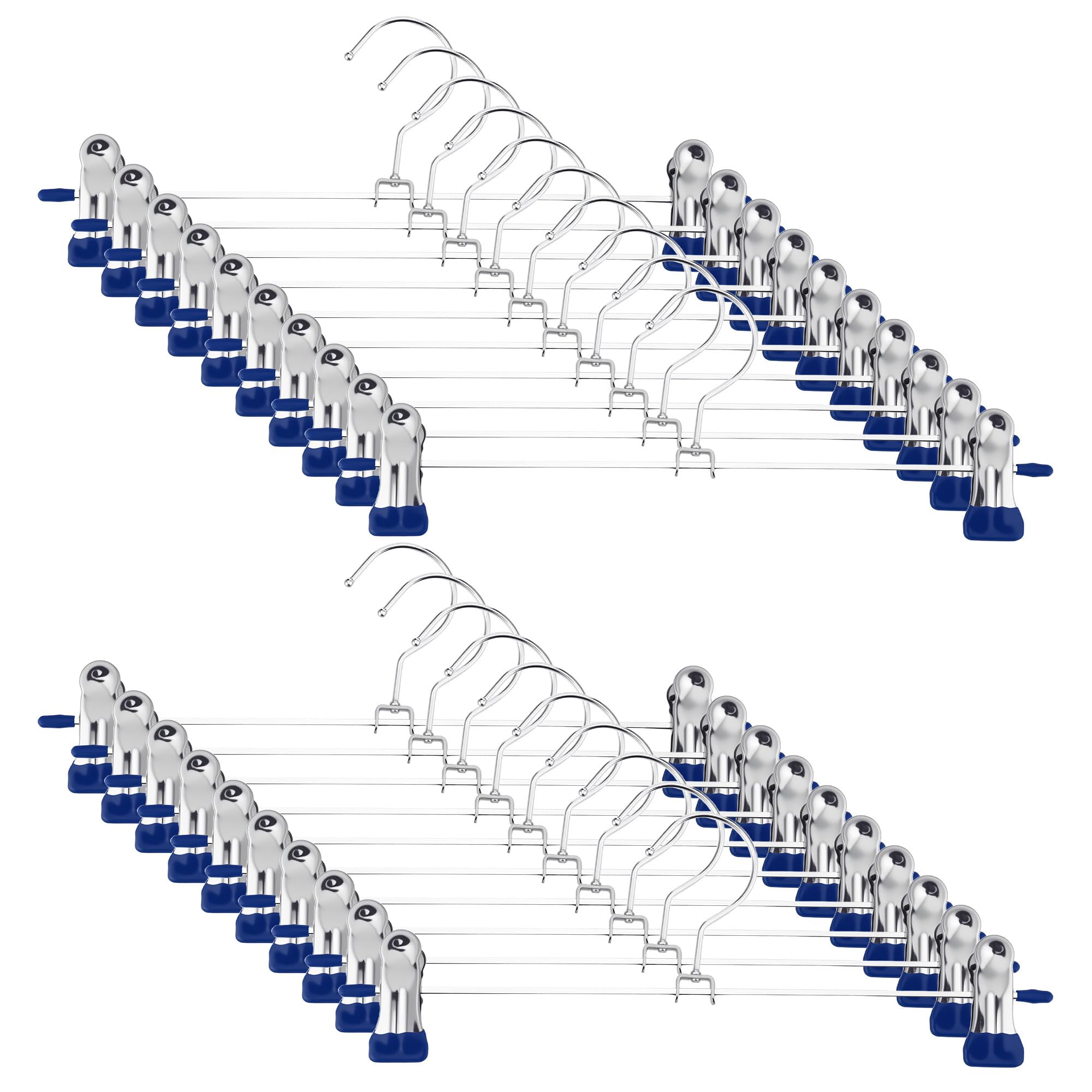 20 Piezas Perchas Metálicas para Pantalones,Aproximadamente 30cm Perchas de Metal,con Gancho Giratorio de 360 °, Estante de Falda para Pantalones de Almacenamiento Doméstico,Azul