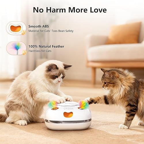 Miniatura 5 de ORSDA Juguetes para gatos de interior, 4 en 1 interactivo automático para gatos adultos, juguete para gatos adultos golpear un topo, esconderse,