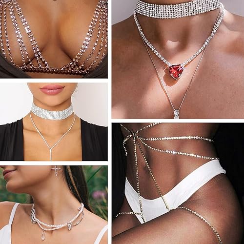 Miniatura 4 de 11 yardas Cadena de diamantes de imitación de cristal, borde de cadena de cierre de diamantes de imitación plateados, cadena de cristal transparente