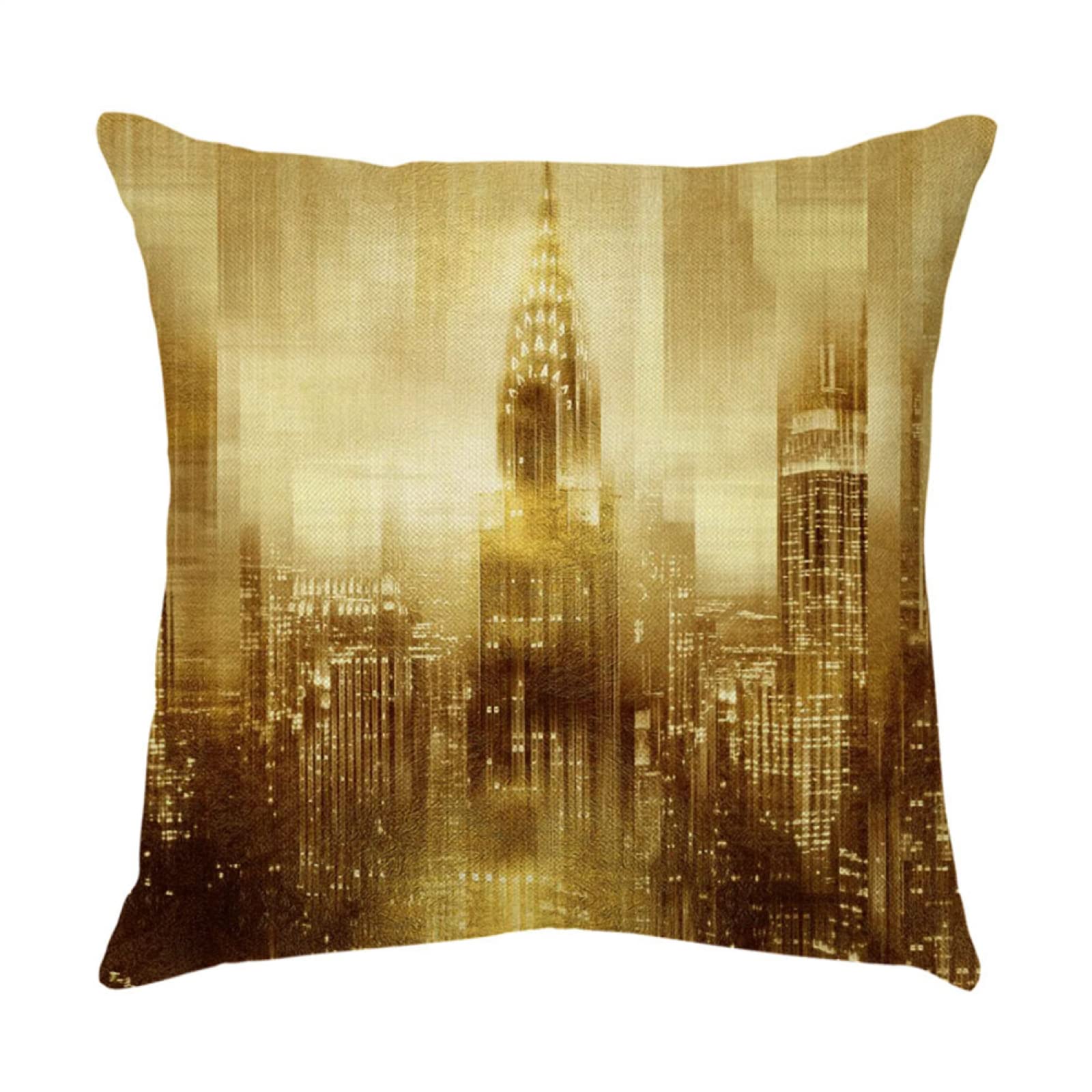 4 Piezas Funda de Almohada Paisaje De La Ciudad Fundas de Cojín Terciopelo Sencillo y Decorativo para Sofá Camas Dormitorio Coche Lino Cojines Throw Pillow Covers 80x80cm/32x32 Inch