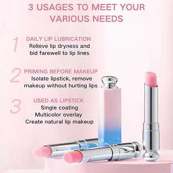 Colour Changing Lipstick, 3Packs Colour Changing Lip Balm, Tinted lip balm Crystal Jelly Magic Lipstick Nutritious Moisturizer lip Care lip balm Set, Teenage Girls Gifts