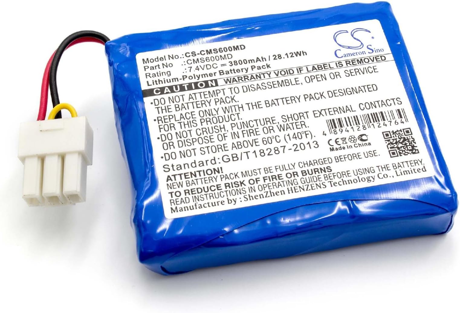 vhbwBattery compatible with Contec CMS6000 Medical Equipment - monitoring system (3800mAh, 7.4V, Li-Polymer)