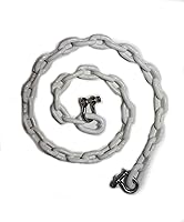 Vista 5 de Cadena de anclaje de barco recubierta de PVC con grilletes de acero inoxidable 4 pies/5 pies/6 pies/negro/blanco