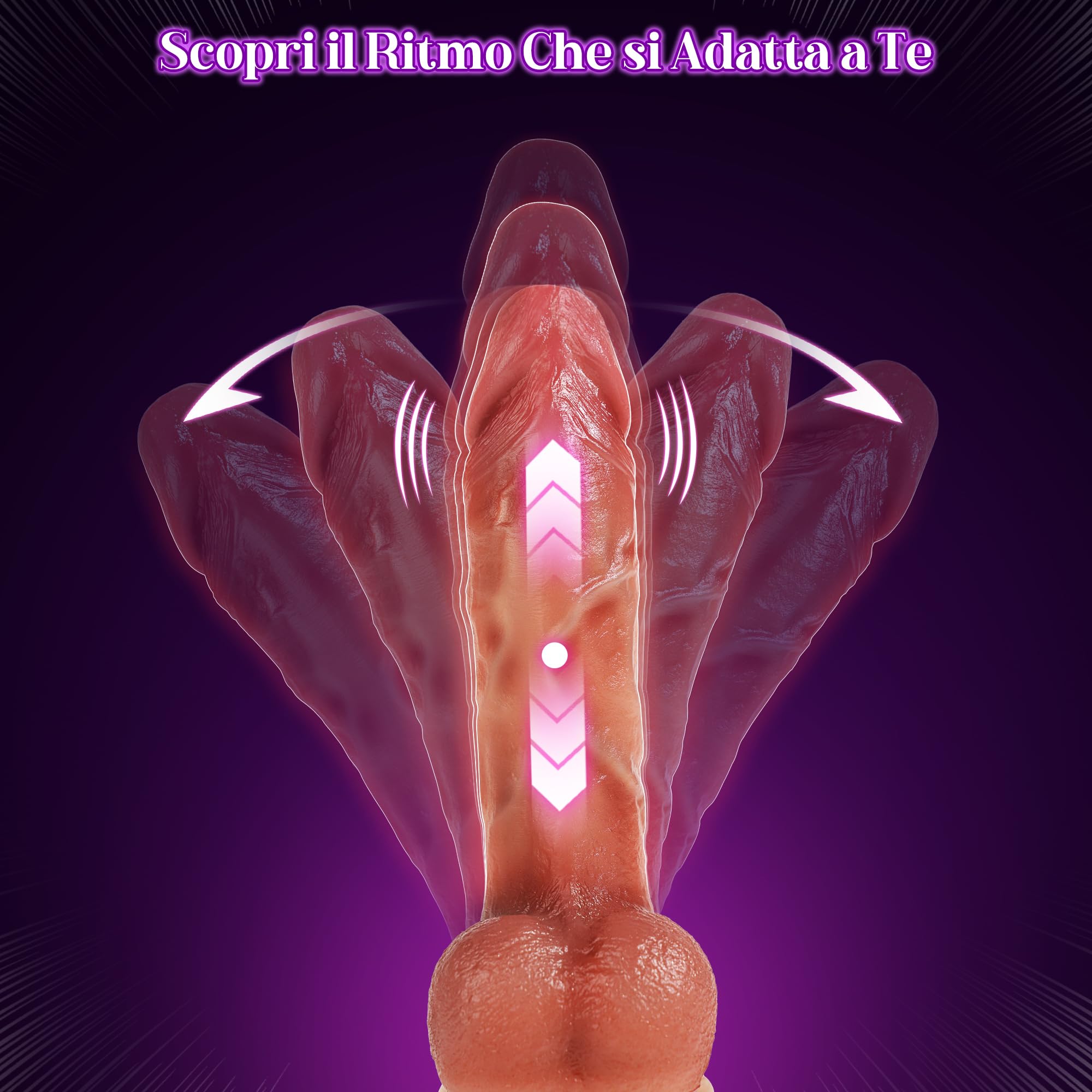 Anale Dildo Vibratore per Donna, AI Sync Dildo Realistico Plug Anale-Dilatatori, Vibratoreper Donna Professionale, Riscaldamento 9 Spinta Vibrazione Modalità Vibratore Sex Toys Donna
