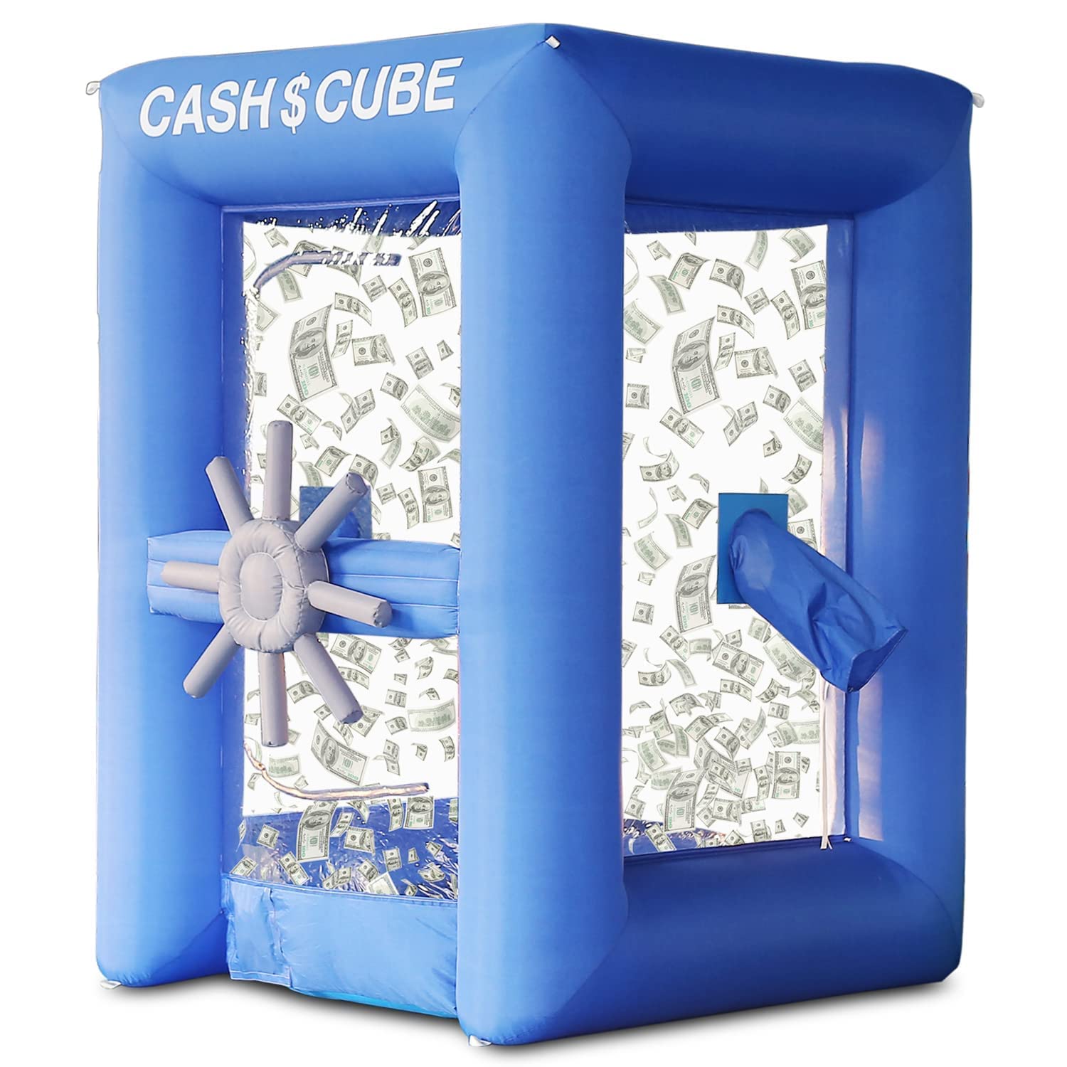 KIPEKE Inflatable Cash Cube, 8.2ft/2.5m Inflatable Money Booth with Blowers, Inflatable Money Grab Machine for Business Advertising Event Promotion