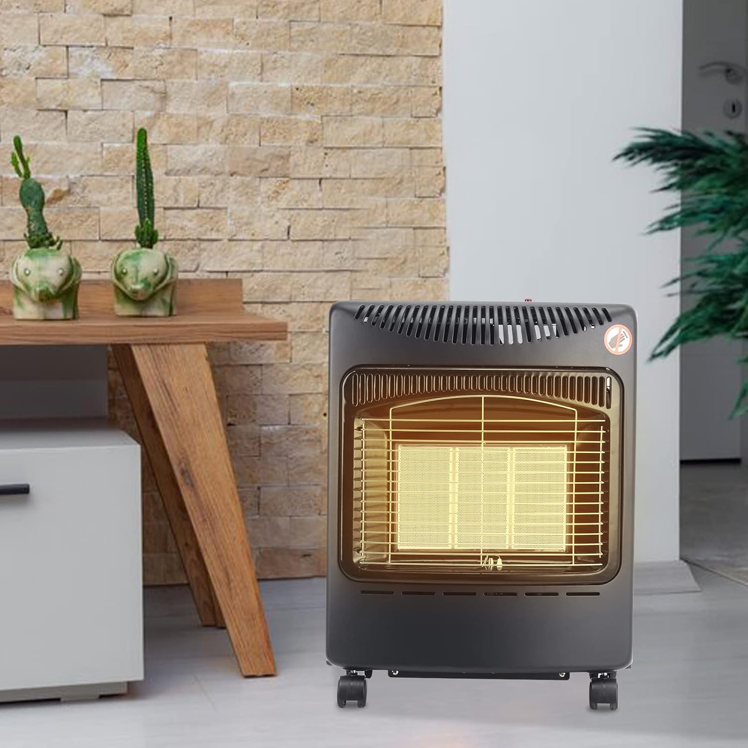 BTGGG Portable Gas Heater 46cm Small Mini Gas Heater Indoor 4.2kw