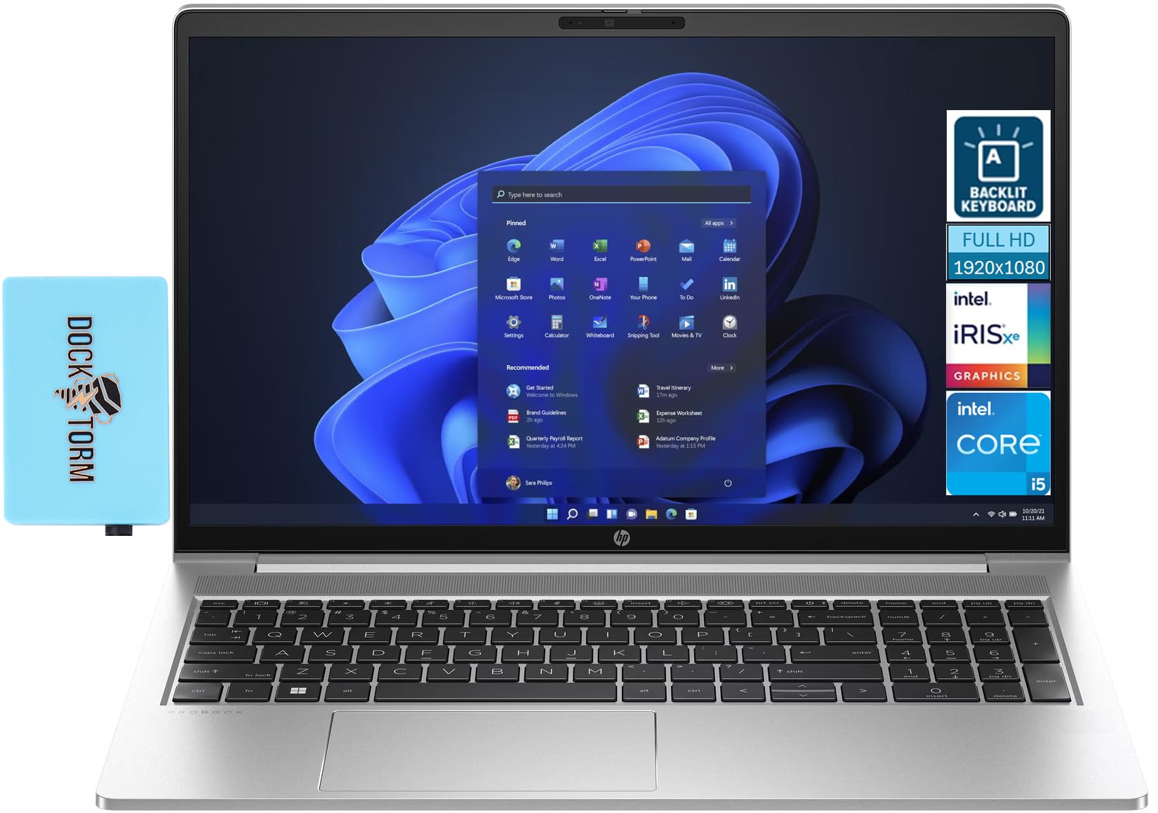 HPProbook 450 G10 School & Business Laptop 15.6" Touchscreen IPS FHD + Display (Intel i5-1335U, 32GB DDR4, 1TB PCIe SSD, Intel UHD, Backlit KB, 2 Thunderbolt 4, Win 11 Pro) w/DKZ USB Port Expander
