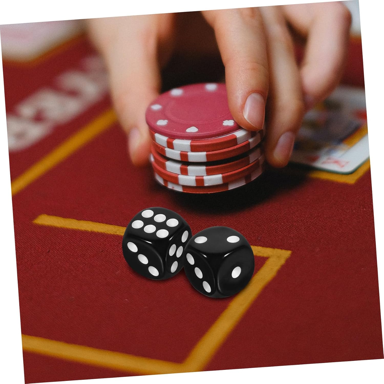 BESPORTBLE 5sets 50pcs Acrylic Sided Dice for Tabletop Games Party Accessories Standard Game Dices 50pcs*5