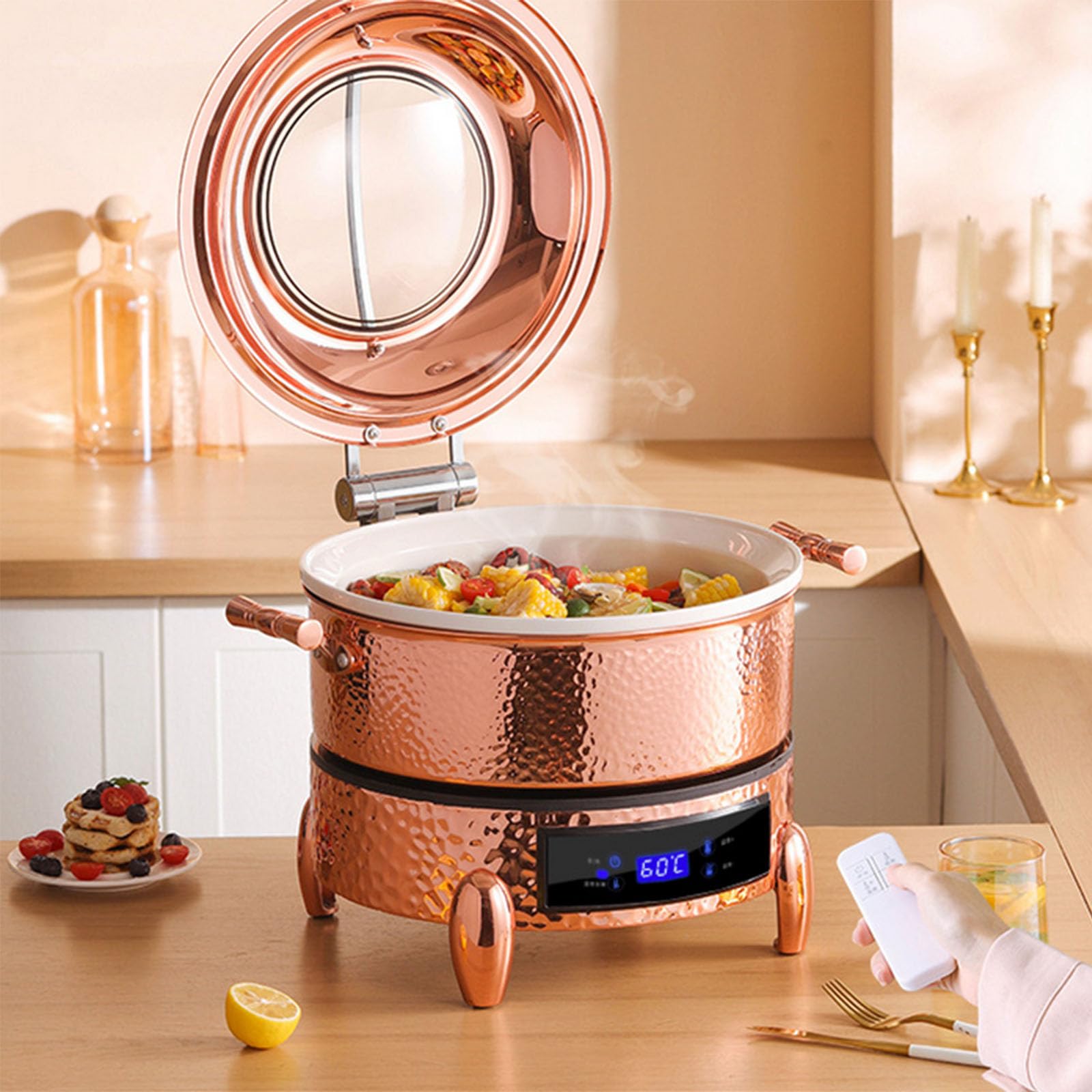 Forniture per Catering in Acciaio Inossidabile di Alta qualità 30°C ~90°C Set da Buffet Multifunzionale Chafing Dish 220V Facile da Pulire per casa e Ristorante