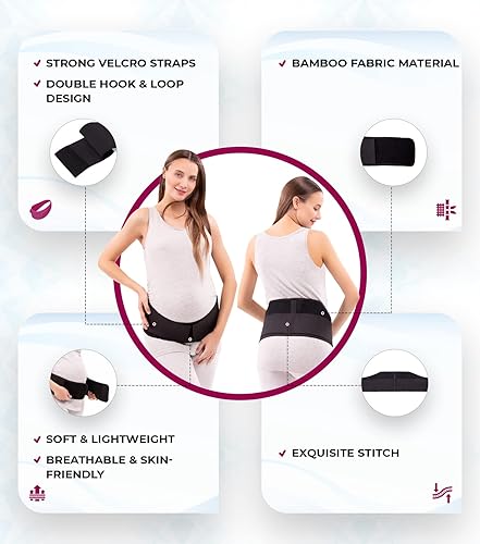Miniatura 3 de SNUG360 Banda de apoyo para el vientre del embarazo cinturón de apoyo de maternidad ajustable y transpirable ayuda a aliviar el dolor pélvico cadera