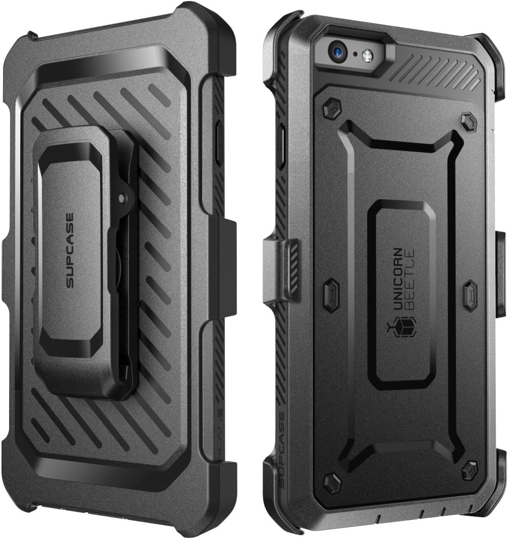 Buy 1 get 1 🔥 SUPCASE [Unicorn Beetle Pro] Case Designed for iPhone 6S, with Built-In Screen Protector Rugged Holster Cover for Apple IPhone 6 Case / 6S 4.7 Inch display (Black/Black)