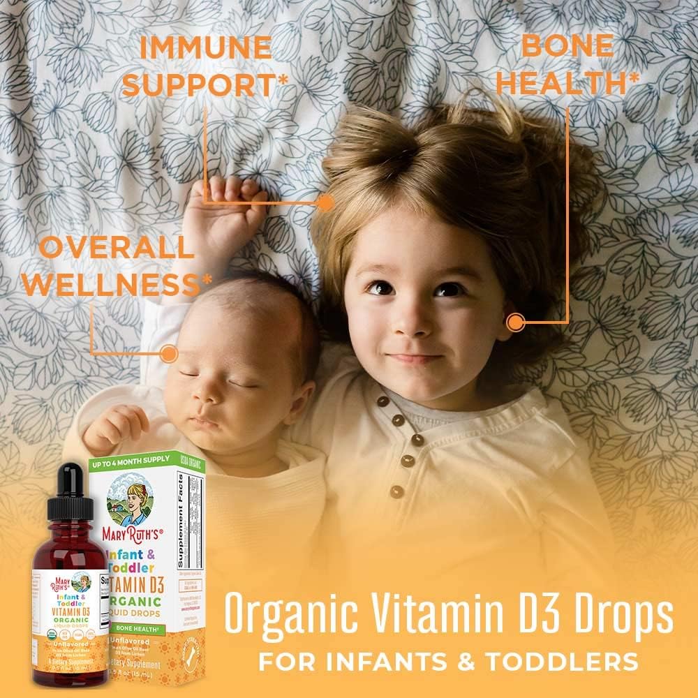 Liquid Iron Supplement for Toddlers & USDA Organic Vitamin D3 Liquid Spray Bundle by MaryRuth's | Iron Supplement | Immune Support for Infants & Toddlers | Vegan | Gluten Free | Non-GM : Health & Household