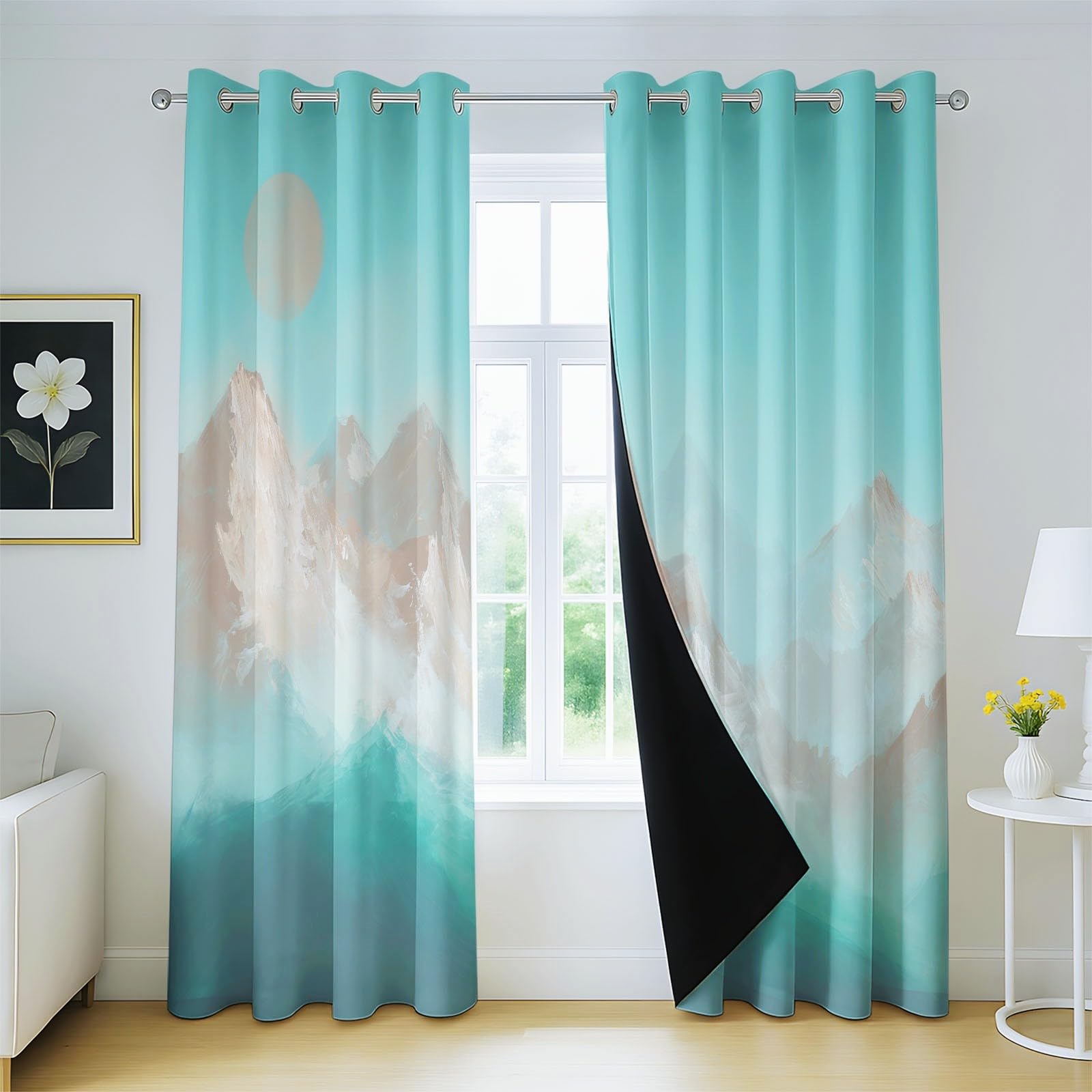 Générique Zasłony zaciemniające z izolacją termiczną w stylu retro, 140 x 260 cm