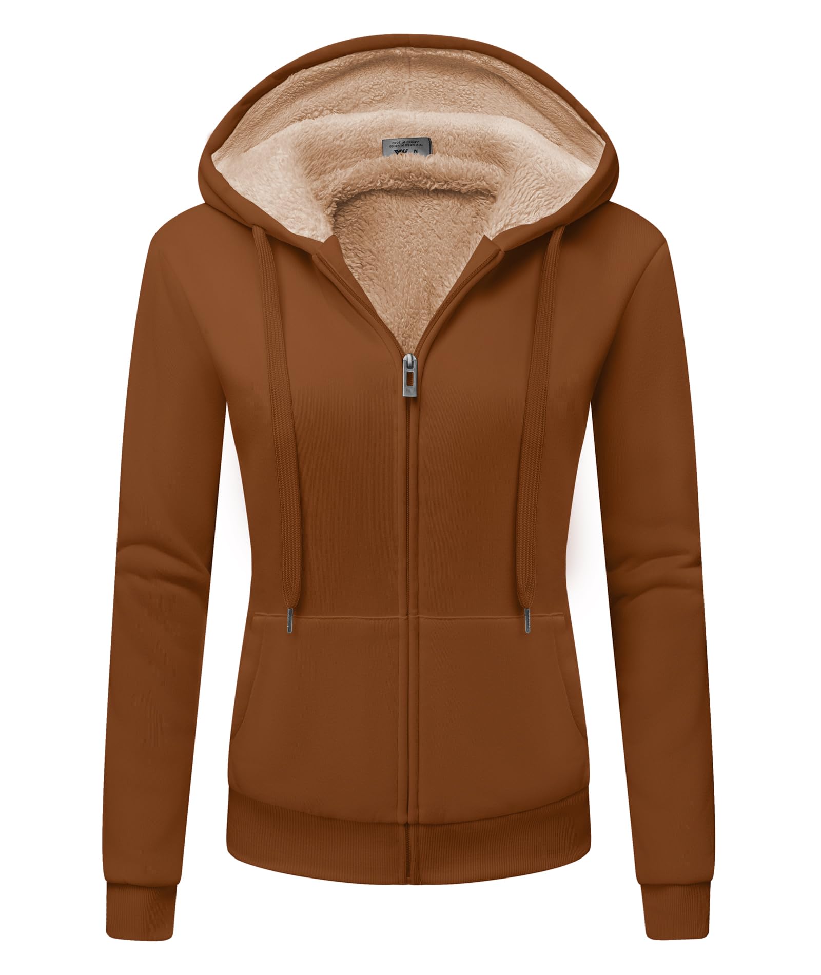 GEEK LIGHTING Felpa Donna con Cappuccio Foderata in Pile Calda Giacca Invernale con Zip Felpa Pile Donna Teddy Hoodie con Cerniera Sweatshirt Inverno Autunno S-2XL