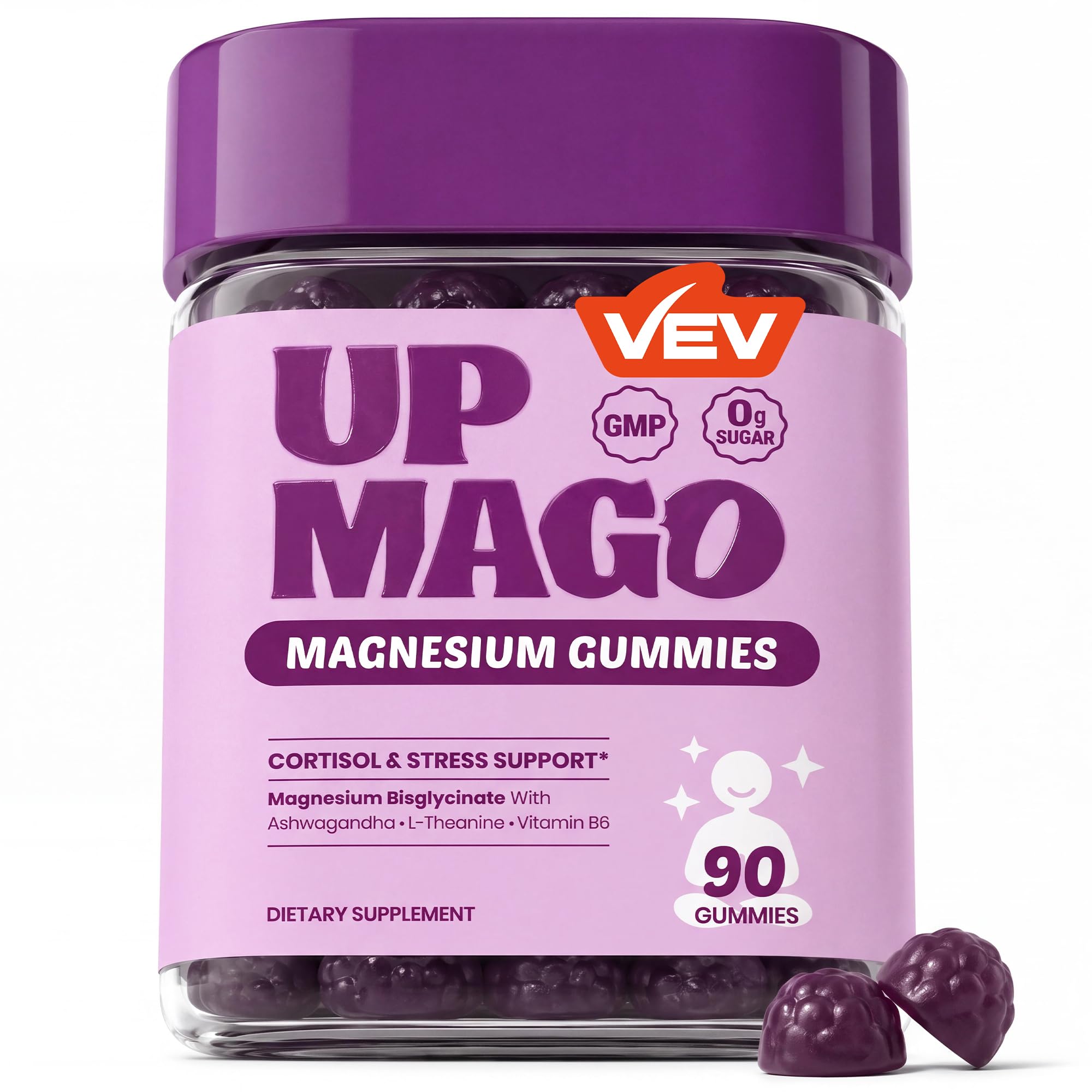 VEV UPMAGO Magnesium Bisglycinate Gummies, 90 Gummie