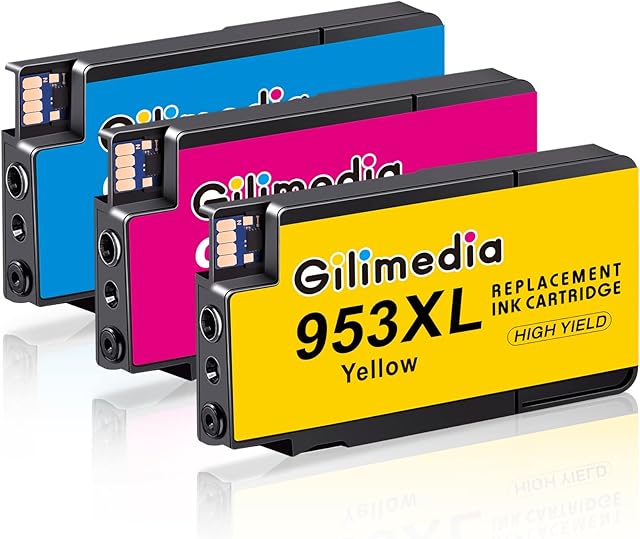 Gilimedia 953XL Ink Cartridges Colour for HP 953XL 953 XL Ink Multipack color for HP Officejet Pro 7720 7740 8710 8720 8210 8715 8730 8728 8218 8725 7730 8740 8718 Printer,Cyan Magenta Yellow