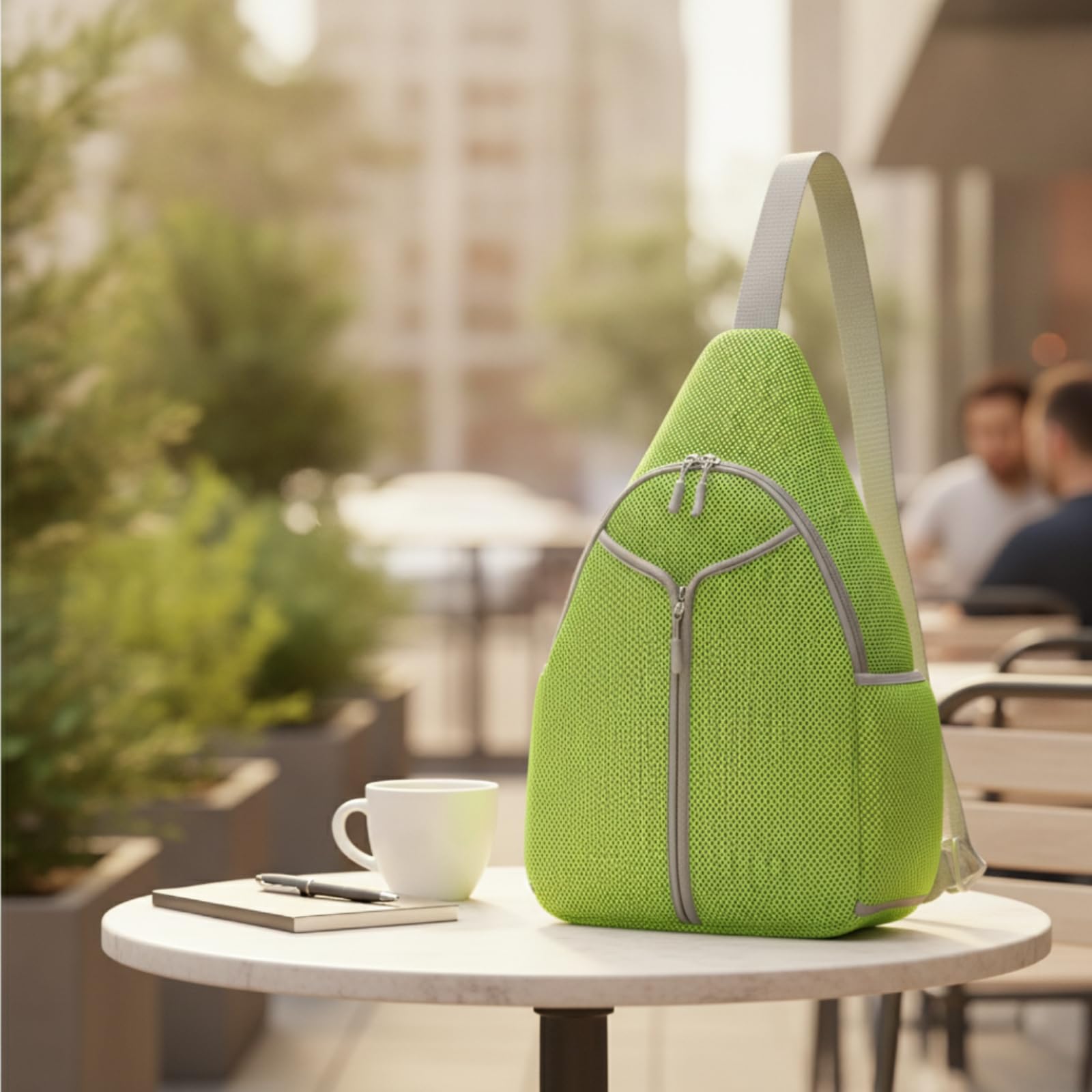Milageto Portaequipos Deportivo Bolsa Bandolera Raqueta Mochila Estuche con Diseño Lágrima Compacto y Bolsillo Frontal con Cremallera Vertical Laterales para, Array, Azul Cielo