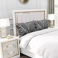 Vista 3 de YIYEA Juego de 2 fundas de almohada estándar de microfibra ultra suave de doble cepillado, fundas de almohada estándar, fundas de almohada florales