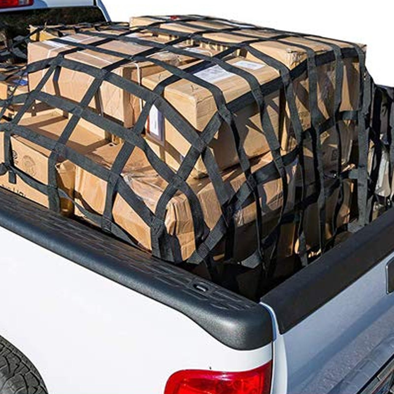 Cocoarm Pickup-Gepäcknetz, Robustes, Verstellbares LKW-Ladeflächen-Gepäcknetz mit S-Haken, Maximale Belastung 1100 Lbs für den Sicheren Transport von Gepäck und Ausrüstung (66" x 50")