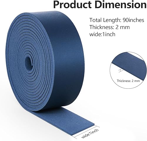Miniatura 2 de ABIDISO Correa de piel sintética de 1 pulgada de ancho y 90 pulgadas de largo, cuero suave para proyectos de manualidades, tiras de cinturón de