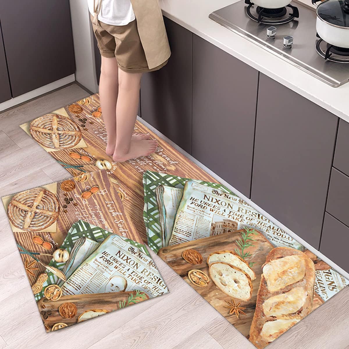 Rugs for Kitchen Floor, Abstract Area Rug Non-Slip Kitchen Rug Set for Kitchen Dining Room,Floor Home,Office,Sink,Laundry 16x47inch