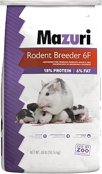Mazuri Rodent Breeder 6F Diet | Rat Food and Mouse Food 40 LB