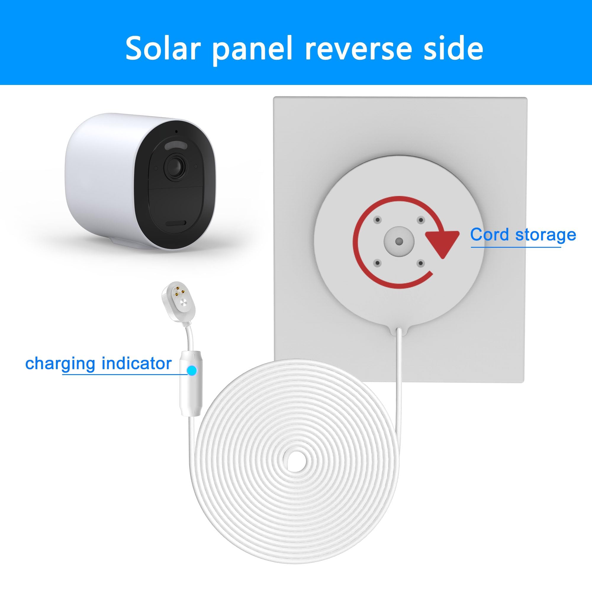 Aggiornato, con avviso di ricarica luce respiratoria,Pannello solare da 6W/5V compatibile con fotocamere Arlo Ultra, Ultra2/2XL, Pro3/4/4X/5, GO2, Floodlight (2 pack)