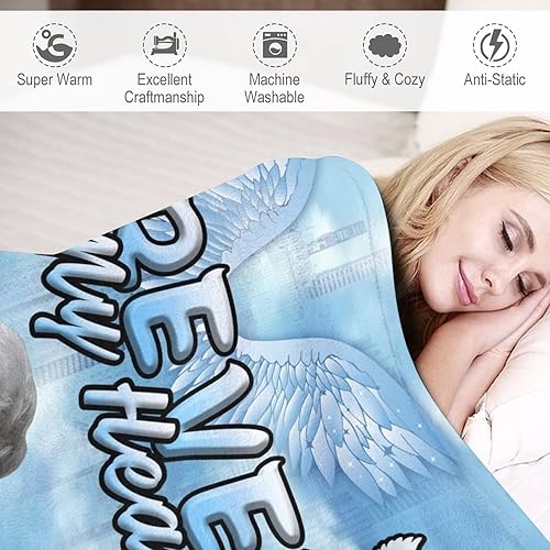 Miniatura 5 de Artsadd Manta conmemorativa personalizada para seres queridos perdidos, mantas de recuerdo personalizadas para pérdida de madre, padre, abuela,