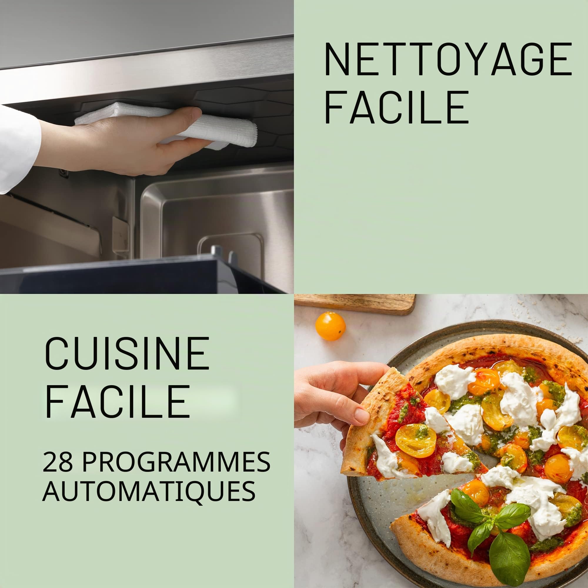 Panasonic NN-DS59NMETG Four à micro-Ondes Combiné 4-en-1 avec Gril, 27 Litres, 1000W, Cuisson à Deux niveaux, Capteur Genius, 32 Programmes Automatiques, Plateau Gril, Nettoyage Facile, Noir