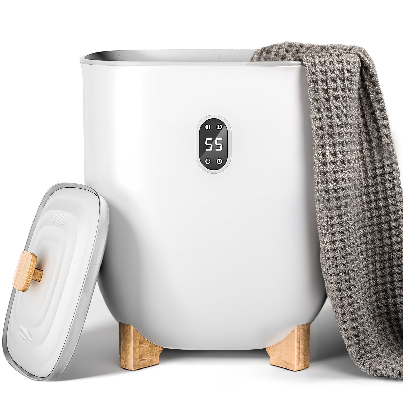 AGLUCKY Towel Warmer for Bathroom, 25L Large Towel Warmers Bucket with 2 Heating Modes, LCD Screen, 20/40/60/90 Min Auto Shut-Off, Fits Blankets,