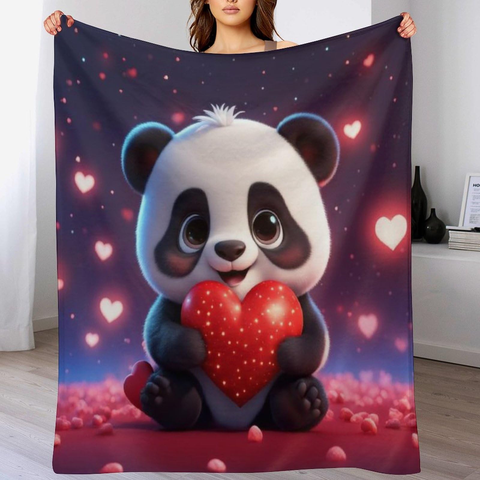 Plaid couverture polaire panda jeté de canapé idéal pour vos soirées cocooning et lecture