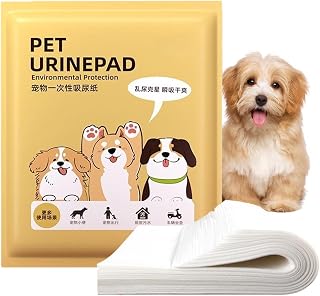Dog Pee Pads 50 Count Leakproof Odor Control Quick-Dry Sheets | Puppy Training Pads for Small Breeds Cage Crate Kennel Floor Furniture Home Car Road Trip Travel Indoor