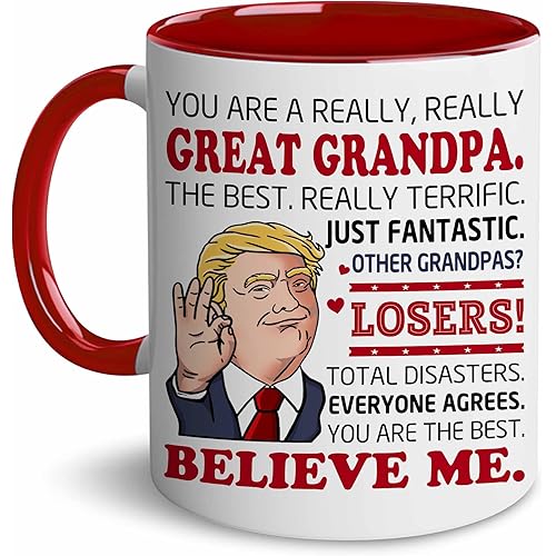 BECHUSKY Fathers Day Gift For Grandpa - Grandpa Gifts - Grandpas Gift From Grandson, Granddaughter - Best Grandpas Ever Mug - Fathers Day, Birthday Gifts For Grandfather - Grandfather Coffee Mug