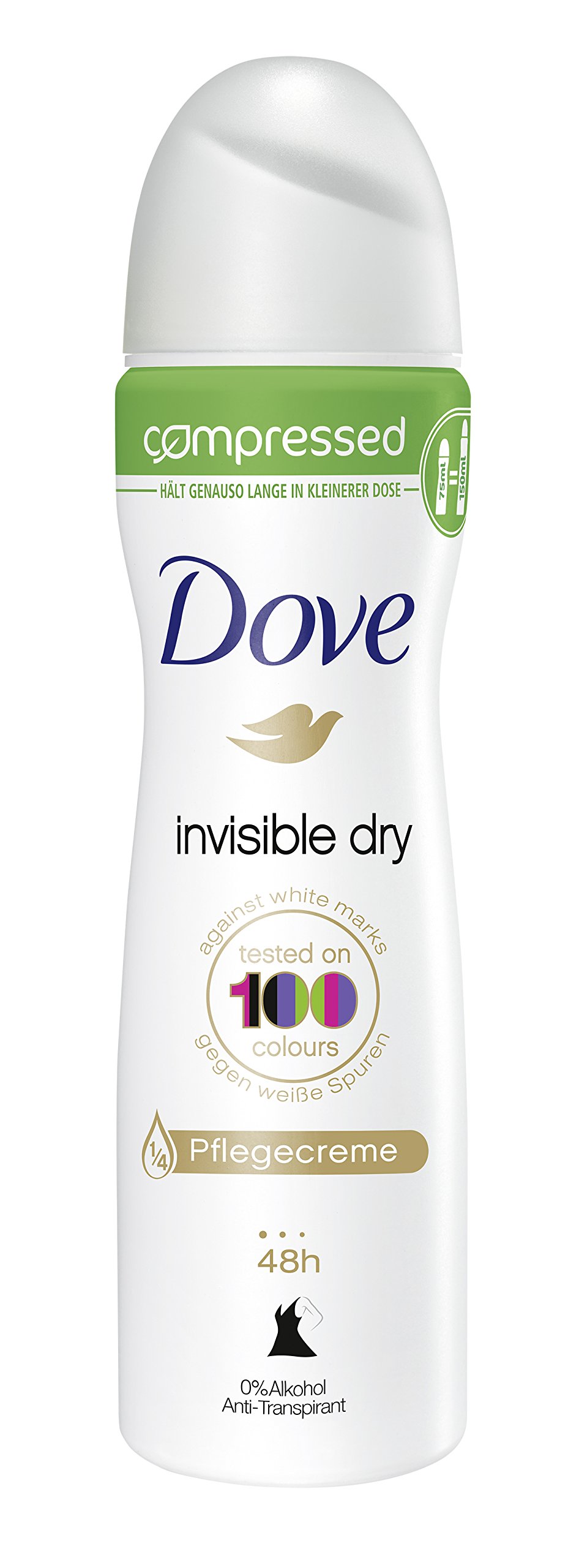 Dove Antyperspirant Spray Compressed Invisible Dry, dezodorant w sprayu, 6 sztuk (6 x 75 ml)