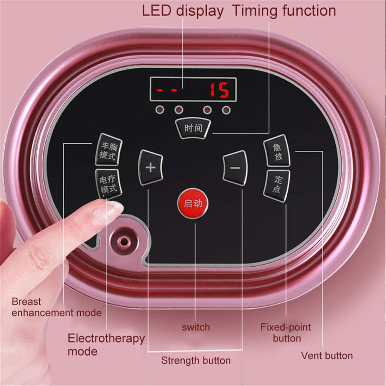 Taza de Masaje de Senos, Estimulador de Masaje de Pecho Inalámbrico, Asajeador de Senos Eléctrico para el Pecho Subdesarrollado, Aumento de la Mama para Prevenir la Caída